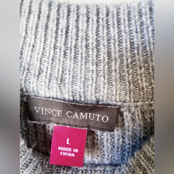 Vince Camuto Bobble Sleeve Sweater Heather Gray Women’s Size Large - Picture 5 of 8
